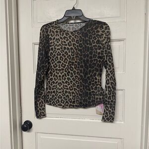 Amazon Leopard Print Long Sleeve Top - Brown and Black